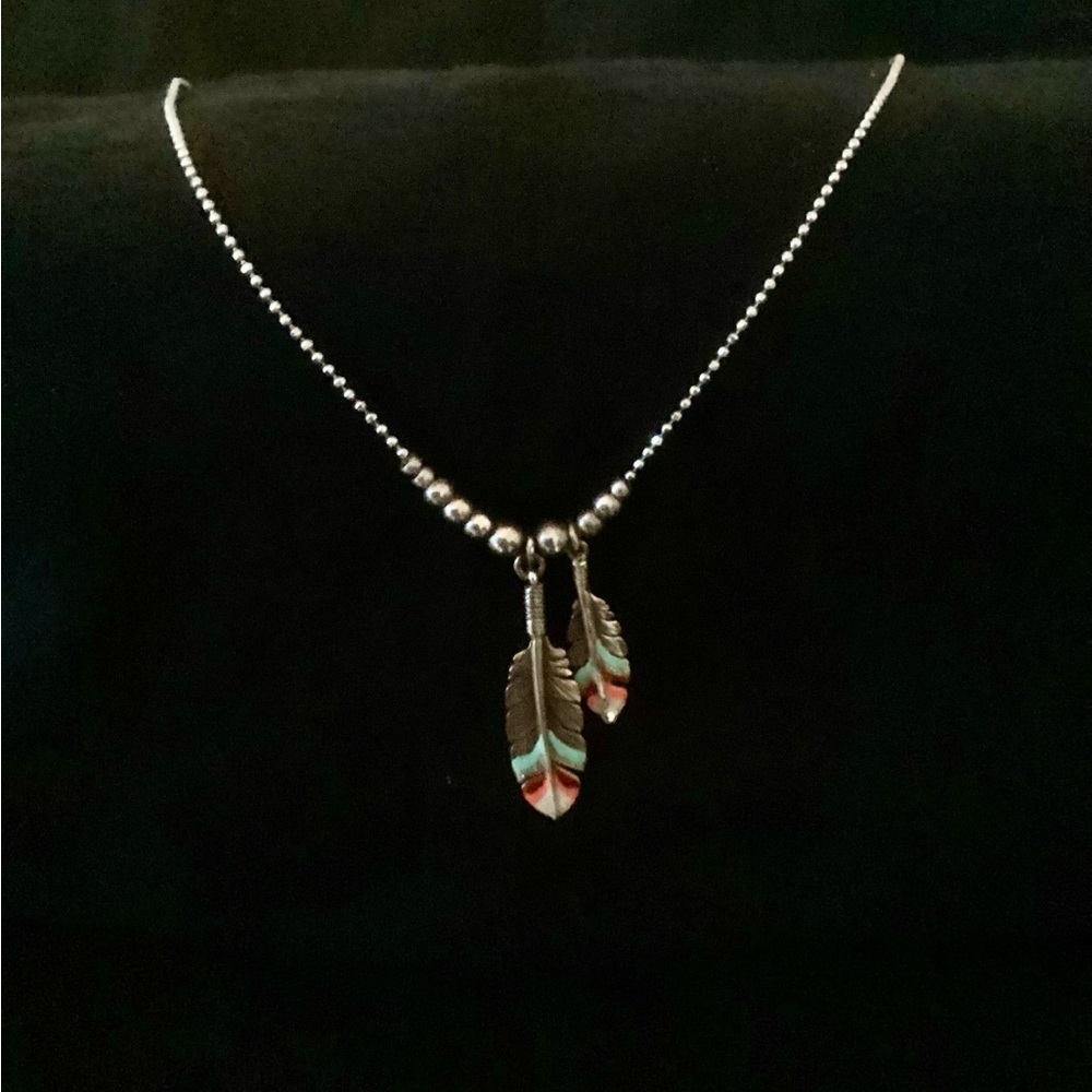 Gas Bijoux Silver Feather Pendant Necklace